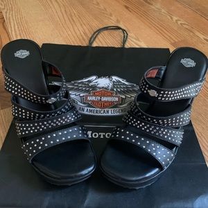 NWOT Harley-Davidson Bling Wedge Heels
